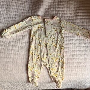 Magnetic Me Pink Pears and Gold Leaf Print Onesie
